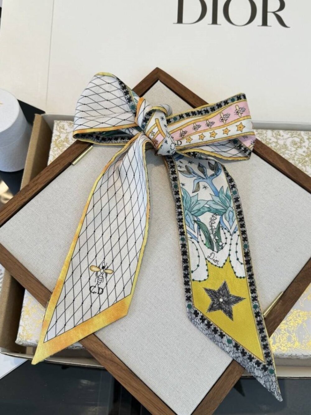 Dior Tarot Star and Bee Silk Ribbon